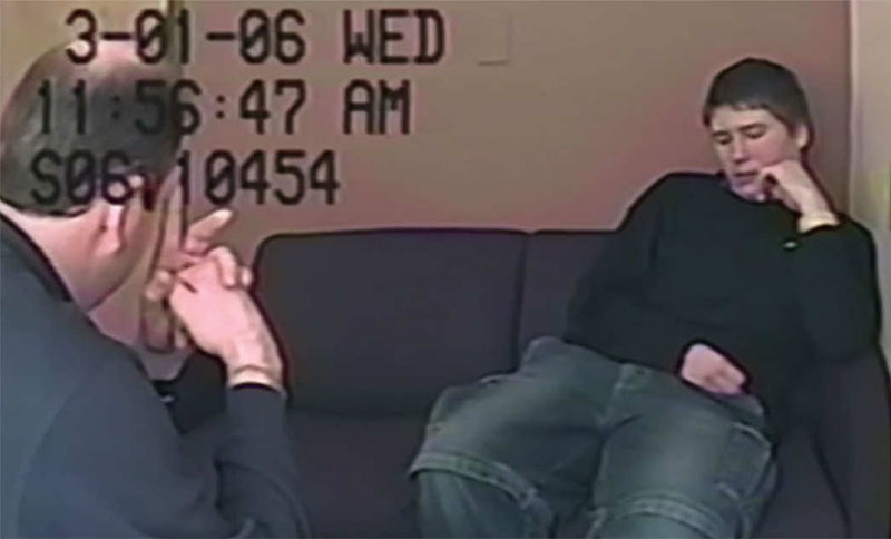 Fotogramma dell'interrogatorio di Brendan Dassey