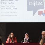 Un momento dell'incontro sulla Siria al Festival Internazionale del Giornalismo di Perugia.