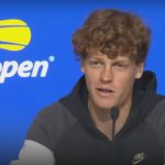 Il tennista italiano Sinner durante una conferenza stampa agli US Open appena iniziati