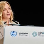 La presidente del Consiglio Giorgia Meloni durante il suo intervento a Baku